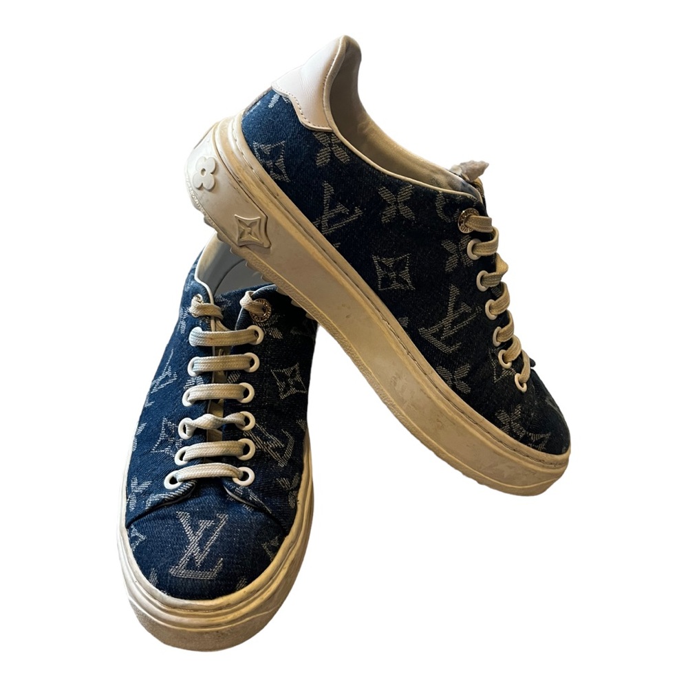 Louis Vuitton Time Out Low Top Denim Monogram Sneakers
